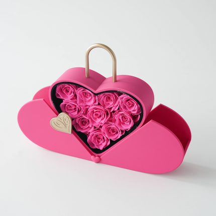 10 Pcs Presesrved Roses in a Heart-Shaped Lock Box, A Must-Have Gift for Valentine's Day,Suitable for Various Holiday Hifts, A Digital Flower Box That can add Blessing Videos
